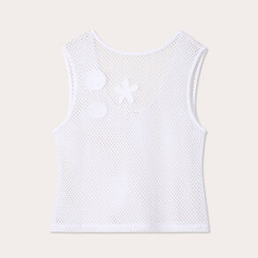 Débardeur effet crochet blanc femme