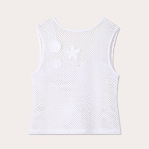 debardeur effet crochet blanc femme Débardeur effet crochet blanc femme