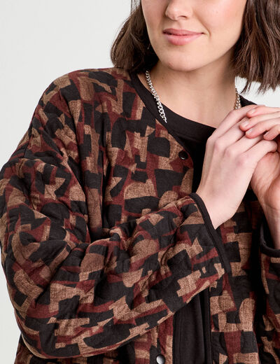 Veste matelassée marron cognac femme