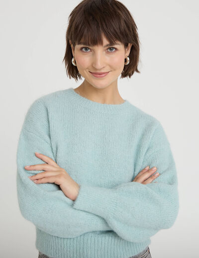 Pull manches longues vert clair femme