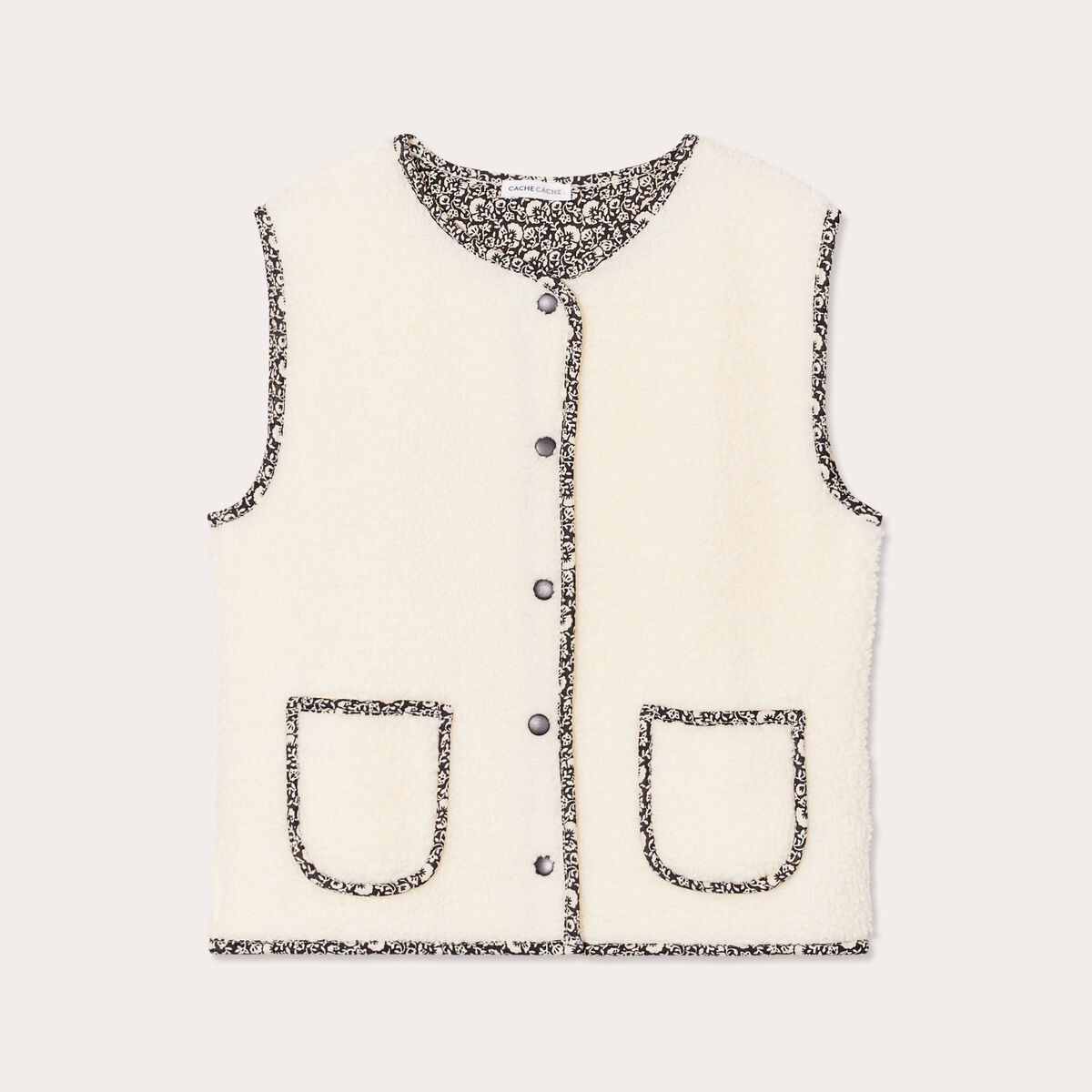 Gilet sans manches ecru femme