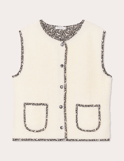 Gilet sans manches ecru femme