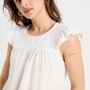 Blouse sans manches blanc femme