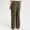 Pantalon large &agrave; pinces vert kaki femme