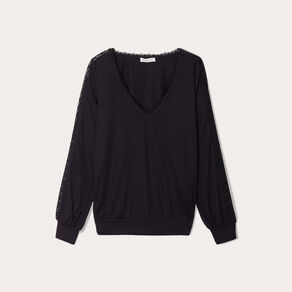 T-shirt manches longues noir femme
