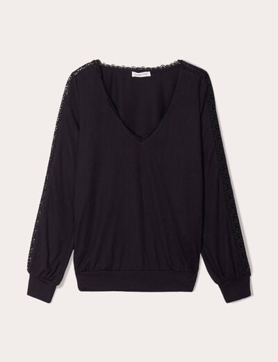 T-shirt manches longues noir femme