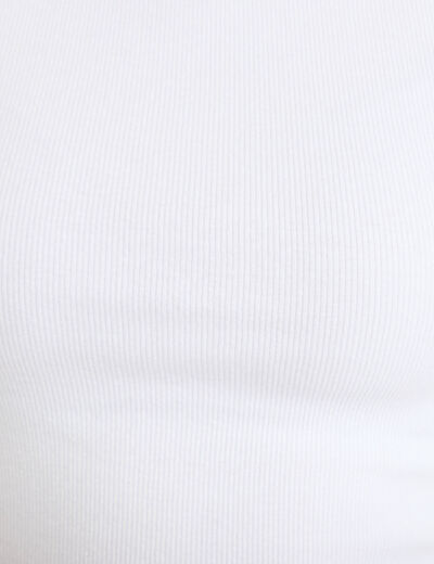 T-shirt cintr&eacute; col bateau blanc femme