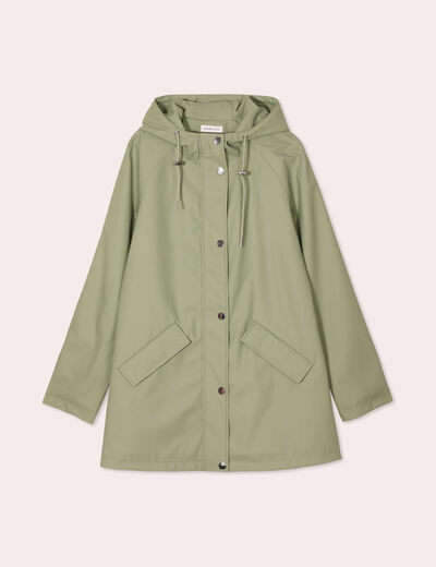 Ciré à capuche vert kaki femme