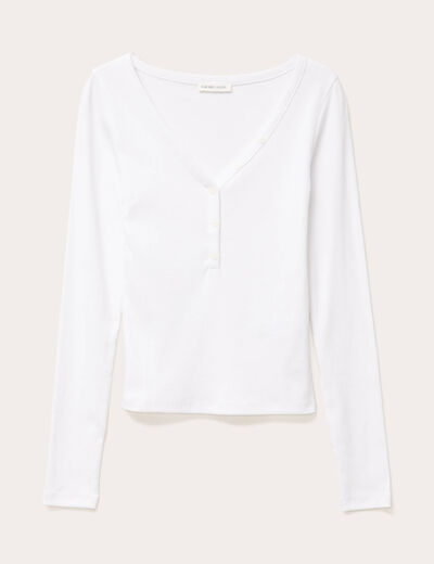 T-shirt manches longues blanc femme