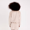 Veste fausse fourrure sable femme