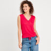 D&eacute;bardeur d&eacute;tail noeud rose vif femme