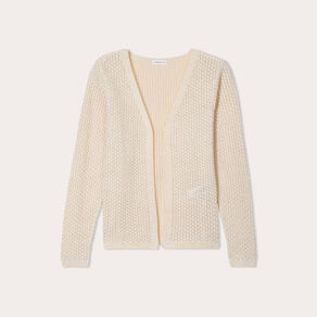gilet manches longues ajoure ecru femme Gilet manches longues ajouré ecru femme