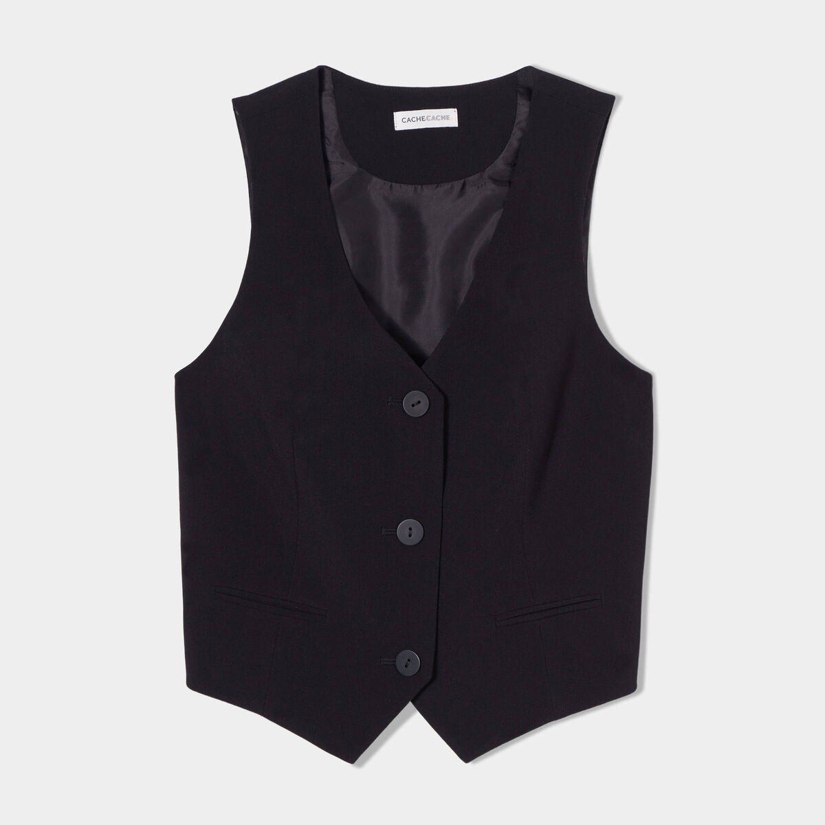 Veston sans manches noir femme