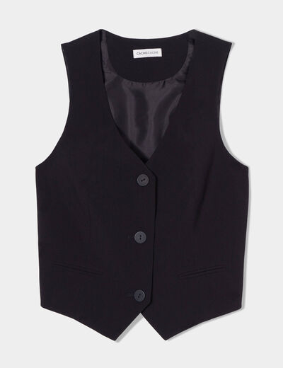 Veston sans manches noir femme