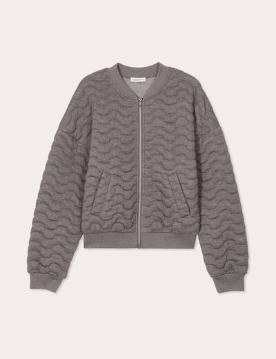 Veste matelassé zippé gris clair femme