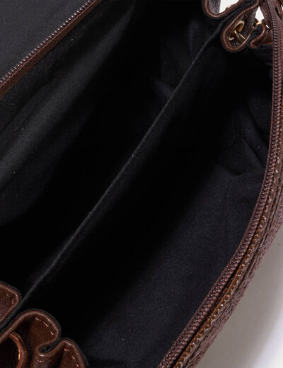 Sac &agrave; rabats marron femme