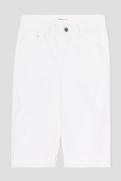 Pantacourt blanc femme