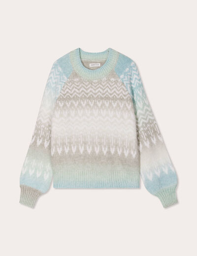 Pull manches longues vert pastel femme