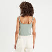 Débardeur smocké vert olive femme