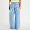 Jean wide leg d&eacute;tails clout&eacute;s denim bleach femme