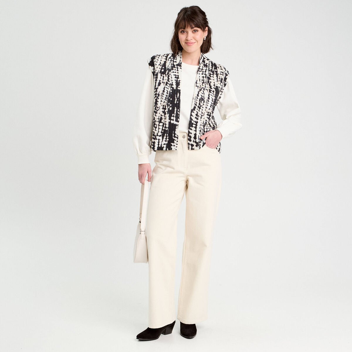 Gilet matelassé sans manches noir femme
