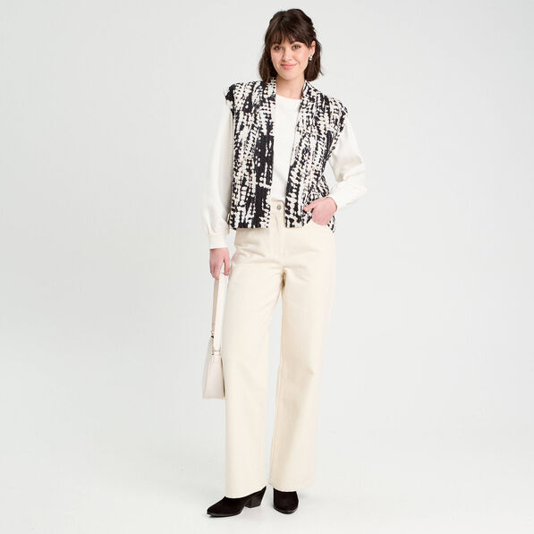 Gilet matelassé sans manches noir femme