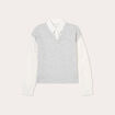 Pull 2-en-1 avec broderie gris clair femme