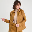 Surchemise suédine camel femme