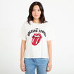 T-shirt oversize col rond rolling stones ecru femme