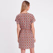 Robe portefeuille avec noeud beige femme