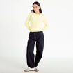 Gilet ajour&eacute; manches longues jaune clair femme