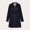 Robe droite zipp&eacute;e en jean denim brut femme