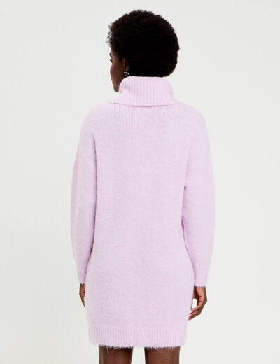 Robe pull col roul&eacute; parme femme