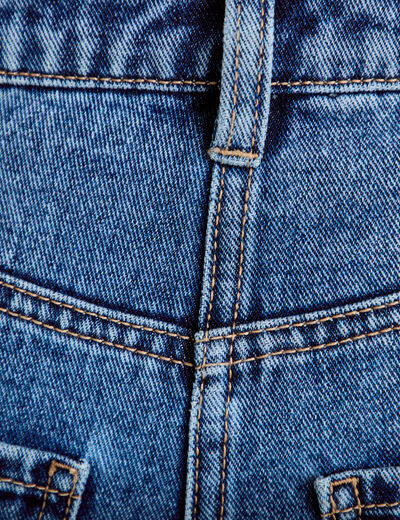 Jean barrel cropped taille standard bleu gris femme