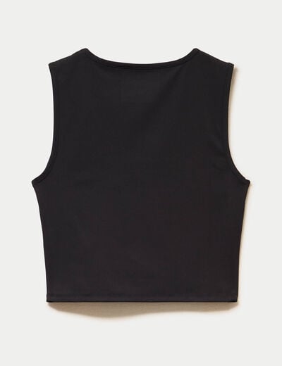 D&eacute;bardeur col rond activewear noir femme