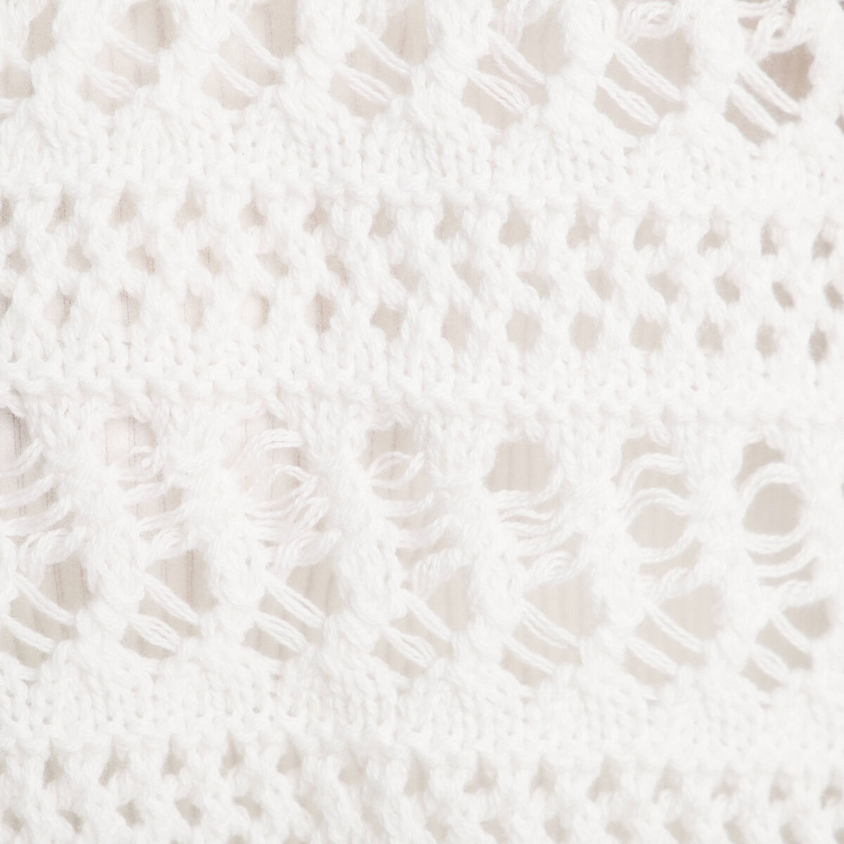 Gilet manches 3/4 ajouré blanc femme