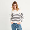 Pull manches longues bleu marine femme