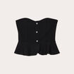 Bustier cropped avec boutons noir femme
