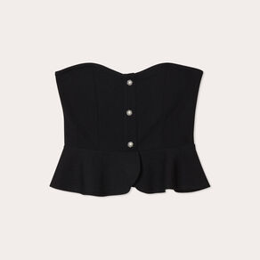 Bustier cropped avec boutons noir femme