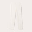 Pantalon carotte bandes satin ecru femme