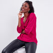 Blouse manches 3/4 rouge foncé femme