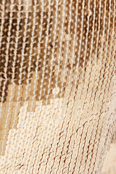 Short large à sequins couleur or femme