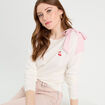 Pull avec noeud épaule ecru femme