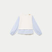 Pull chemise 2-en-1 ecru femme