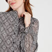 Blouse avec volants noir femme