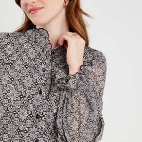 blouse avec volants noir femme Blouse avec volants noir femme