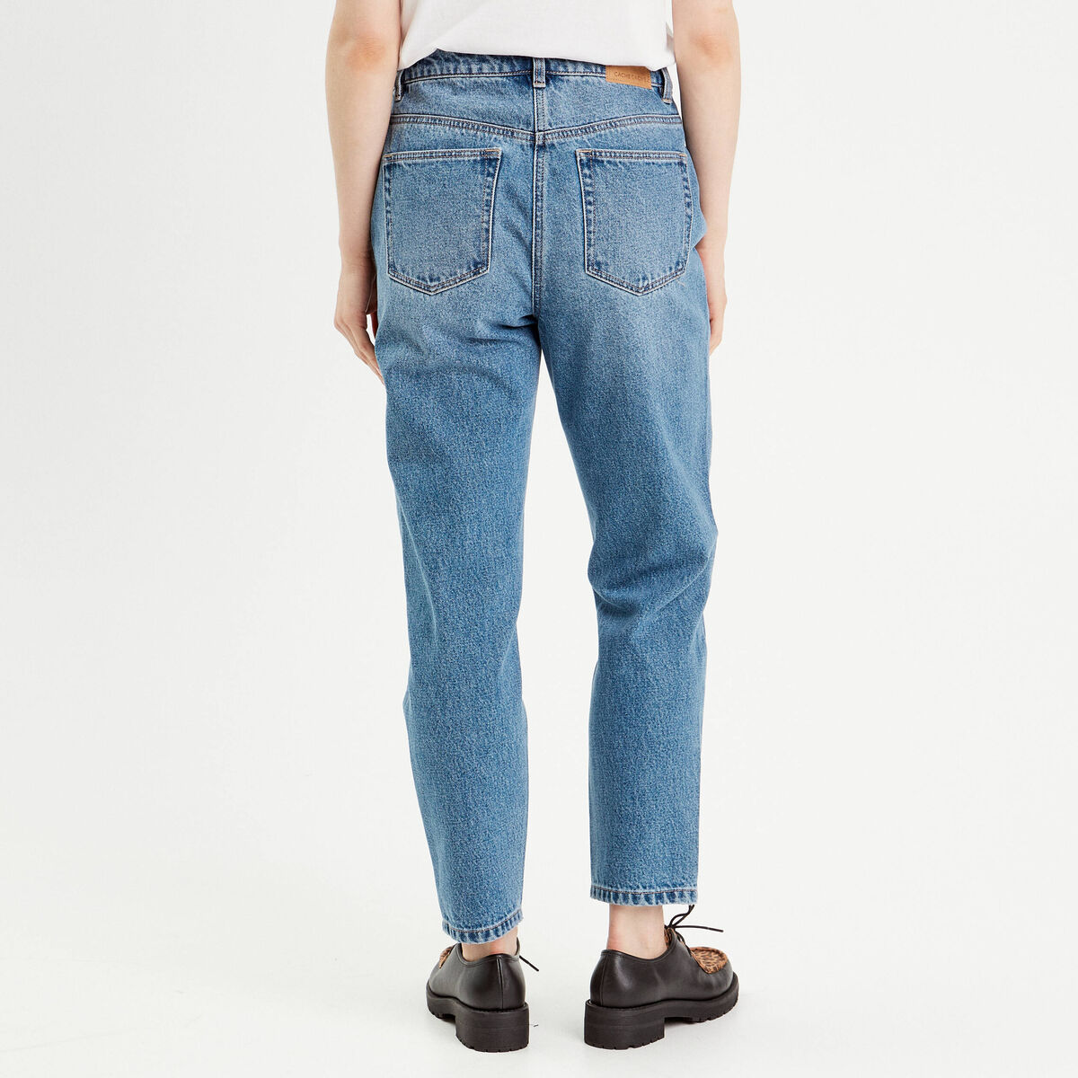 Jeans mom taille haute denim double stone femme