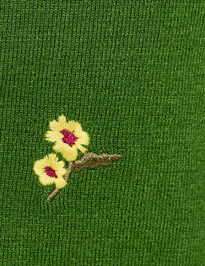Gilet avec broderie vert femme