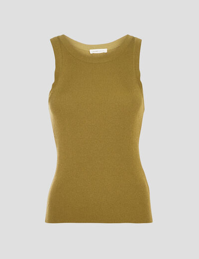 Pull d&eacute;bardeur c&ocirc;tel&eacute; vert olive femme
