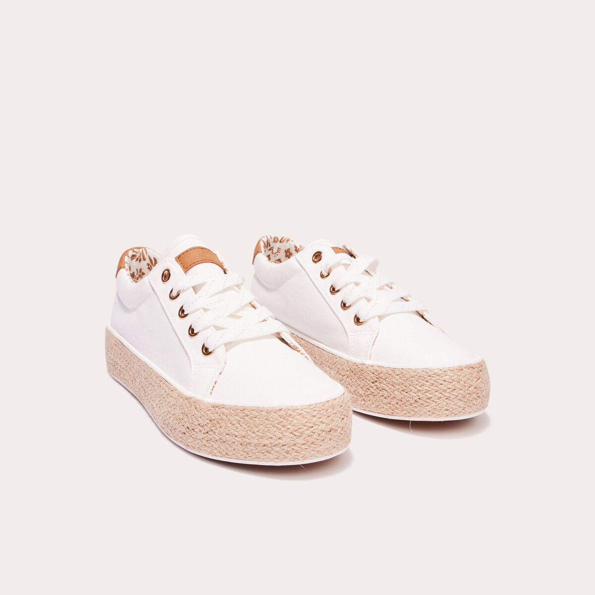 Espadrilles plates ecru femme